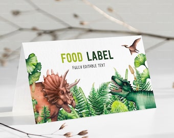 Dinosaur Buffet Cards | Party Tent cards | Printable Place Cards | Prehistoric Food Labels | Dinosaur Party | Dino Birthday Decor | 1703