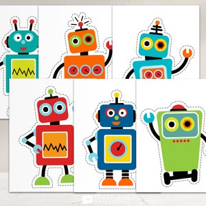 Robot Party Decorations Printable Boy Birthday Robot Cut Outs DIY Party Decor Sci Fi Birthday Instant Download 1120