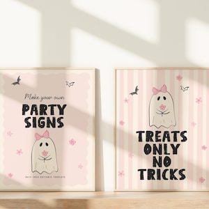 Little Boo Baby Shower Signs, Printable Halloween Baby Shower Sign Template, Spooky Baby Shower Party Signs, Girl Baby Shower Decor C019