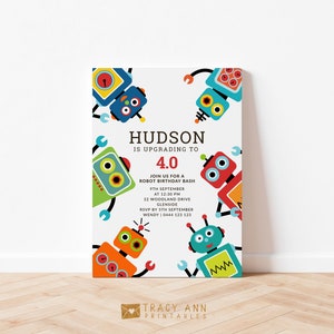 Robot Birthday Invitation Editable Robot Party Invite Boy Birthday Robot Invitation Template 4th Birthday Party Invitation Robots 1120 image 5