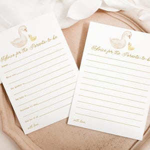 Conseils d'oie pour la carte des parents, jeu de baby shower oisons, conseils de baby shower à imprimer pour la future carte de maman B866 B867 B868