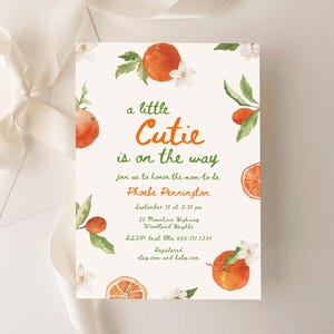 Little Cutie Baby Shower Invitation, Summer Baby Shower Invitation Template, Gender Neutral Baby Shower Evite. Editable Invitation C034