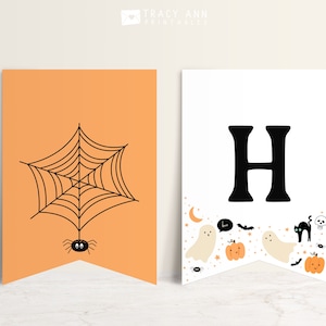 Halloween Birthday Bunting Template, Editable Spooky One Party Banner, Printable Ghost Happy 1st Birthday Banner October Birthday Decor B141