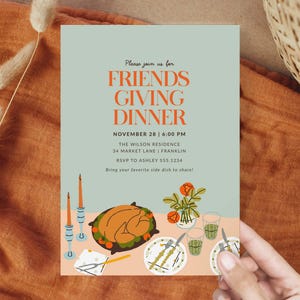 Friendsgiving Invitation Template Editable Friendsgiving Dinner