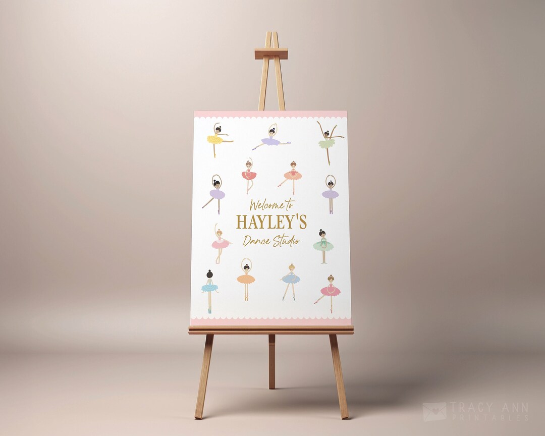 Ballerina Party Welcome Sign, Ballet Dance Party Welcome Poster ...