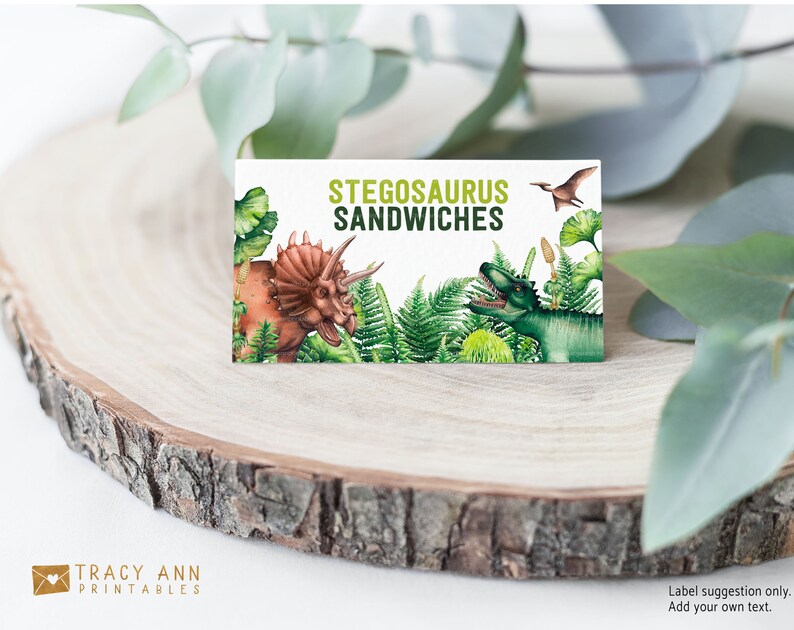 Dinosaur Buffet Cards Party Tent cards Printable Place Cards Prehistoric Food Labels Dinosaur Party Dino Birthday Decor 1703