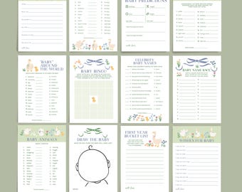 Goose Baby Shower Games, Silly Goose Baby Shower Party Game Set, Gender Neutral Baby Shower Games, Downloadable 28 piece Baby Game Set B843