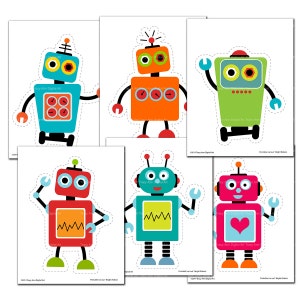 Robot Birthday Party Decoration | Robotic Cut Outs | Party Robots | Printable DIY Party Decor | Sci Fi Birthday | Instant Download | 1122