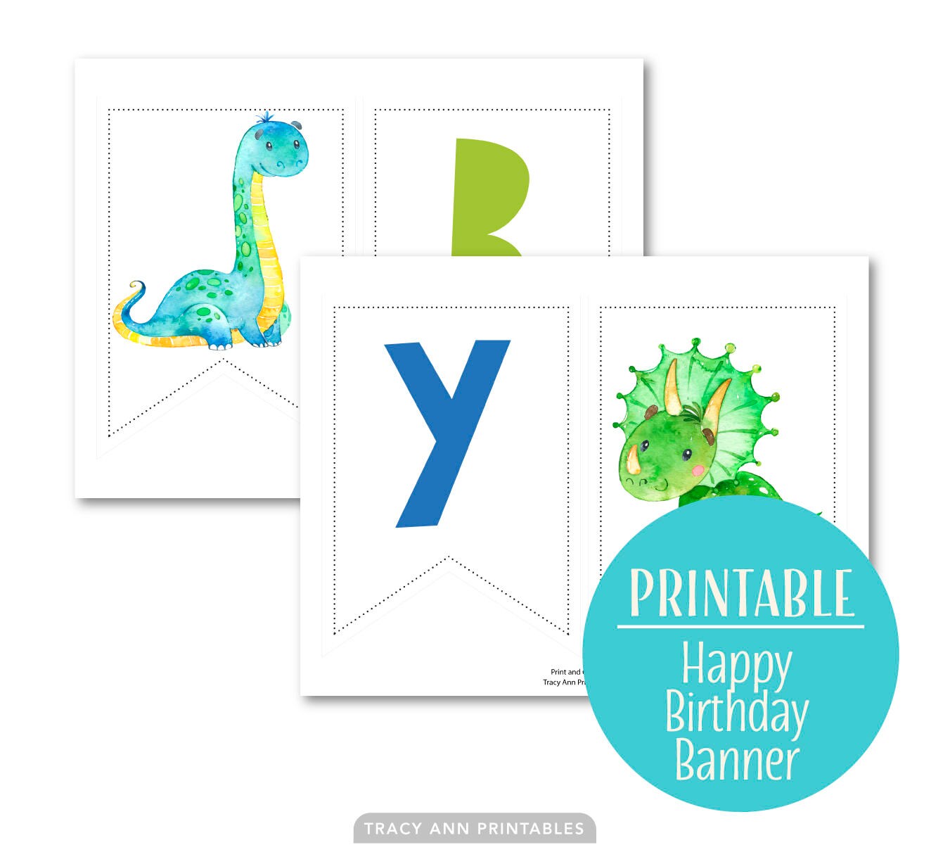Printable Birthday Banner Dinosaur Birthday Printable | Etsy
