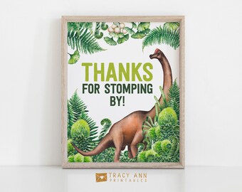 Dinosaur Birthday Thanks for Stomping by 8x10 Party Sign - Etsy