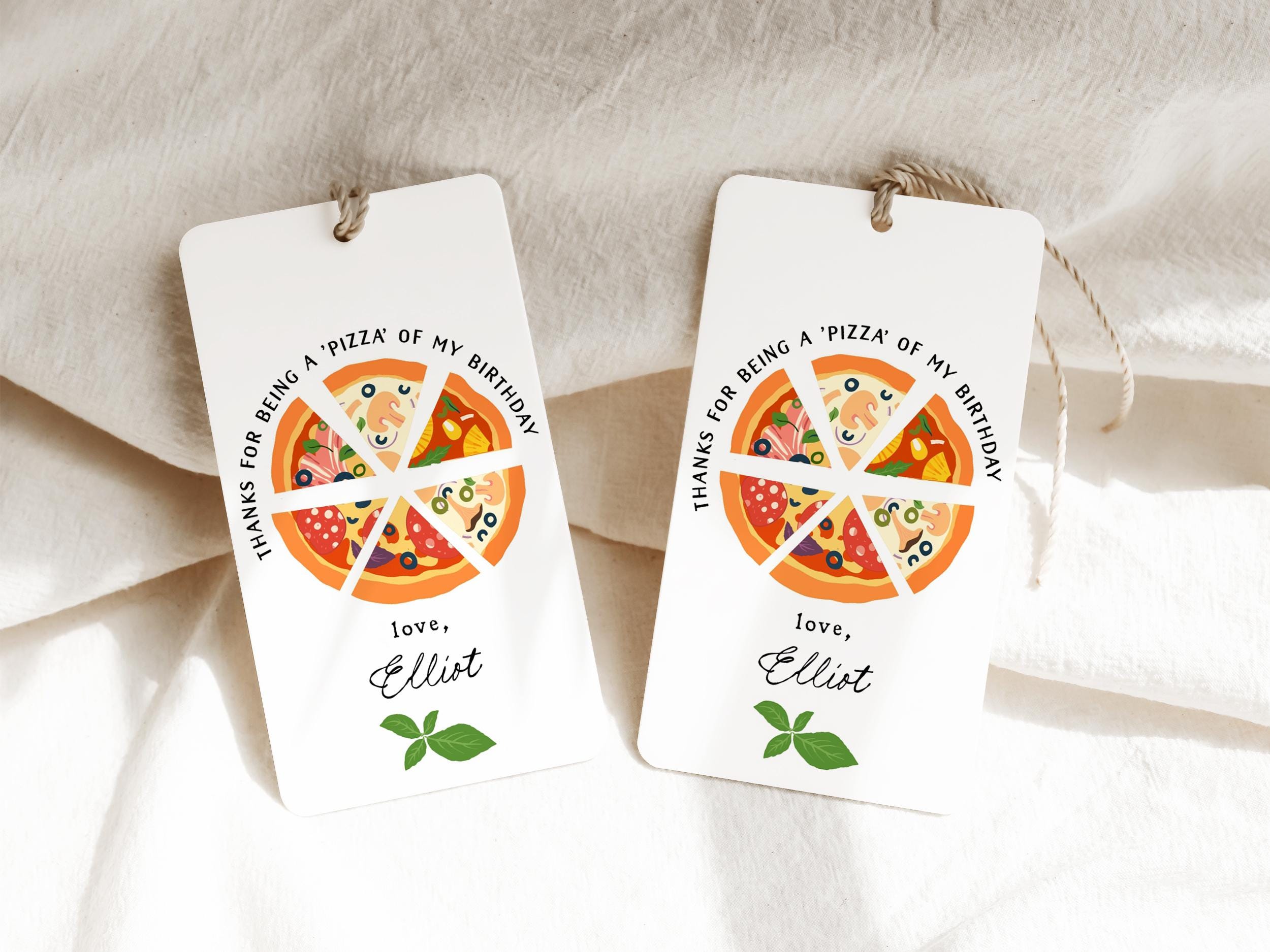 Pizza Party Tags, Printable Pizza Birthday Thank You Tag, Editable ...