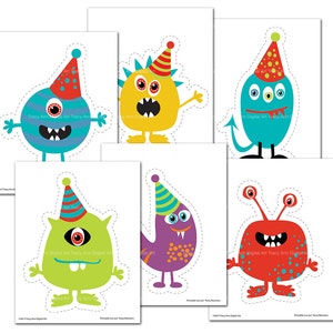 Monster Party Printable Cut Outs, Monster Birthday Party Decor, Monster Party Games | DIY Printable Party Decor | Instant Download