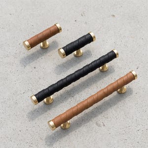 Leather Cabinet Pull, Modern Drawer Handle, Kitchen Cabinet Hardware, Dresser Pull, Cupboard Handle, Wardrobe Pull, Furniture Hardware