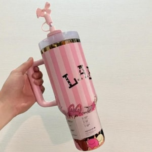 Custom Labubu Stanley Cup 40oz Water Bottle Labubu Inspired Monsters Tumbler Perfect Gift for Her Kids Labubu Tumbler Portable Car Mug