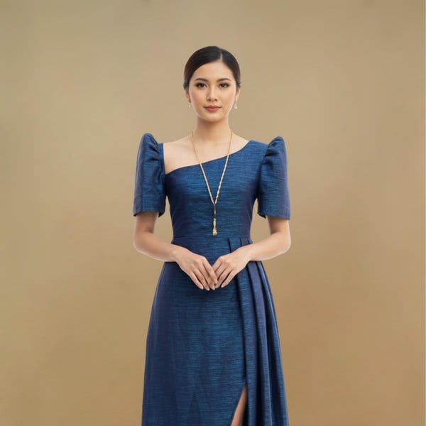 Azaria Handwoven Inabel Filipiniana Dress | Camisa Filipina