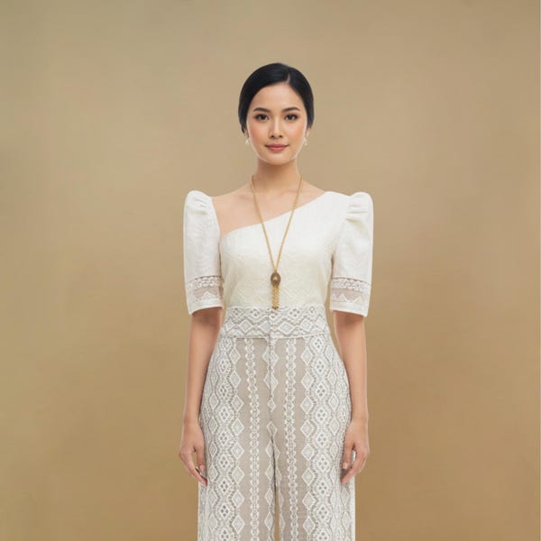 Georgia Handwoven Pinilian Filipiniana Set | Camisa Filipina