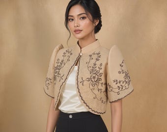 Cheska Filipiniana Bolero | Camisa Filipina