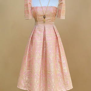 Elle Silk Brocade Filipiniana Dress | Camisa Filipina