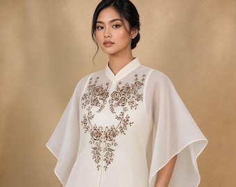 Jane Filipiniana Kimona / Camisa Filipina