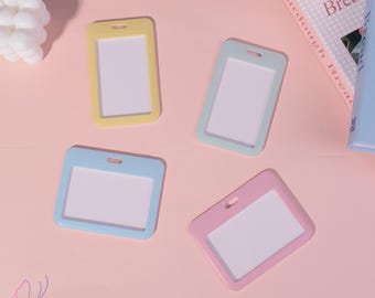 Solid Color Card Holder, Waterproof/Scratch-resistant Card Protector, Public Transport /ID Card Holder, Gift For Students/Stationery