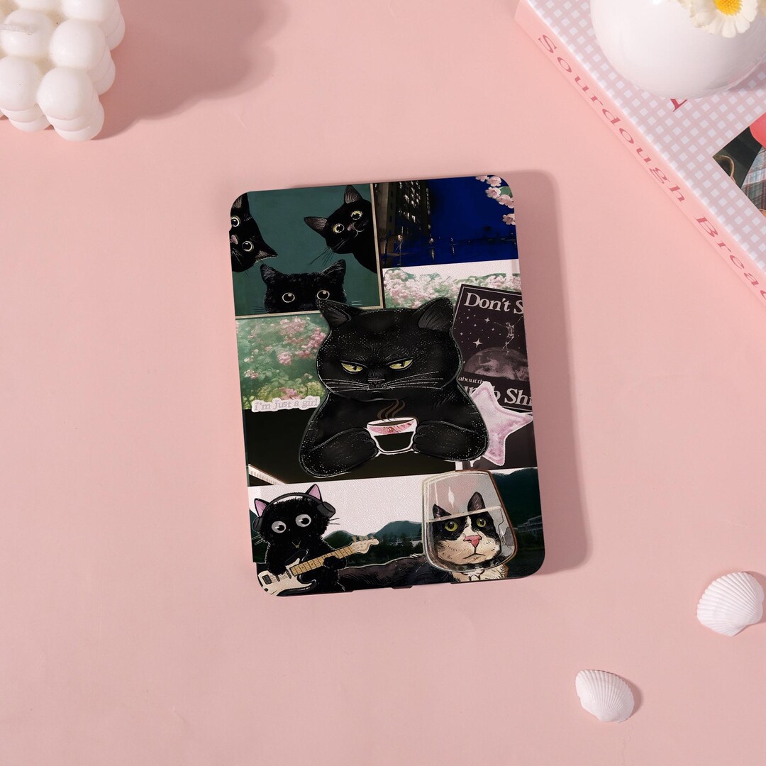 Grunge Black Cat Collage Kindle Case Custom for Paperwhite 12th/11th ...
