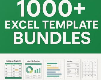 1000+ Excel Template Bundle | Budget Sheets, Invoice, Project Planner, Business Tracker, Finance  Productivity Spreadsheets Excel Dashboards