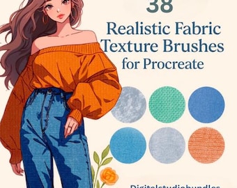 Realistic Fabric Texture Brushes for Procreate | Digital Textile Brush Set  iPad Brushsets | Preset Texture Canvases | Art Tutorials
