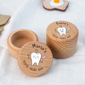 Caja de madera personalizada para el Hada de los Dientes, con nombre, almohada para el Hada de los Dientes, recuerdo para bebé, bautizo, nacimiento, para niños y mamás primerizas.