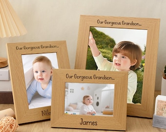 Personalised New Grandchild Photo Frame,Grandson Granddaughter Photo Frame,Grandparent Gift,Baby Announcement Keepsake Gift,Gift For Nanny