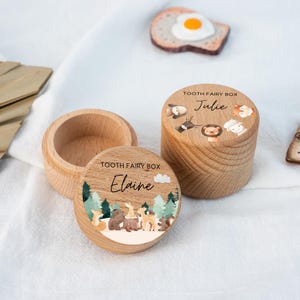 First Tooth Box,Custom Name Tooth Fairy Pillow,Wood Tooth Storage Pots,Baby Keepsake Gift,New Baby Gift,Gift for New Mom,Milk Teeth Storage