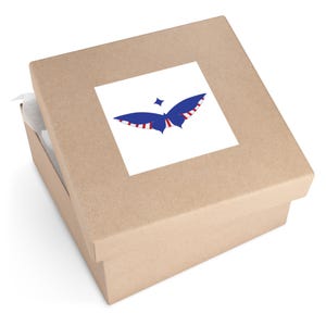 Butterfly Square Stickers - 4th of July Decals, Patriotic Vinyl Labels, Independence Day Decor, USA Flag Sticker Pack