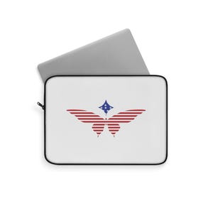 Schmetterling Laptoptasche - 4. Juli Ausgabe, Amerikanische Flagge Tech Cover, Unabhängigkeitstag Computer Hülle, Rot Weiß Blau Tablet Tasche
