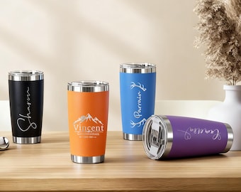 Personalisierter 20-Unzen-Edelstahl-Resinbecher. Geeignet für Urlaub, Geburtstage und Kreuzfahrten.