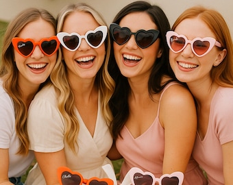 Lunettes de soleil à monture en forme de cœur sur mesure. Convient comme souvenir de mariage et cadeau de demoiselle d'honneur