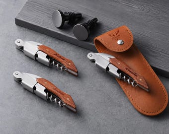 Custom Engraved Waiter's Corkscrew – Wood Handle Wine Tool, Personalized Gift