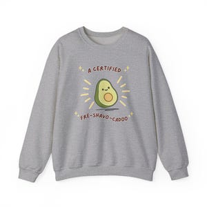 Certified Fresh Avocado Crewneck Sweatshirt | Embroidered Style Fruit Graphic Sweater