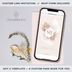 Invitación de boda floral romántica + RSVP / Enlace digital / Diseño personalizado