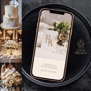 Convite de casamento com RSVP | Conceito de cartão de mesa | Link personalizado