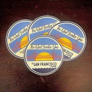 San Francisco Gepäckaufkleber im Vintage Stil