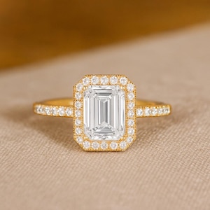 Baguette Lab Grown Diamond Ring: 14k Gold & Sterling Silver Anniversary Jewelry