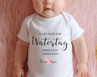 Babybody zum 1. Vatertag mit Namen | Vatertagsgeschenk Neuer Papa | Vatertag 2026