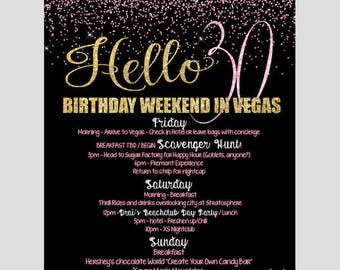 birthday itinerary etsy
