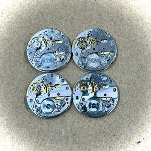 Watch parts, Vintage Premium Watch Movements Parts Lot of 4 Identical Round, Jewelry and Craft Supply