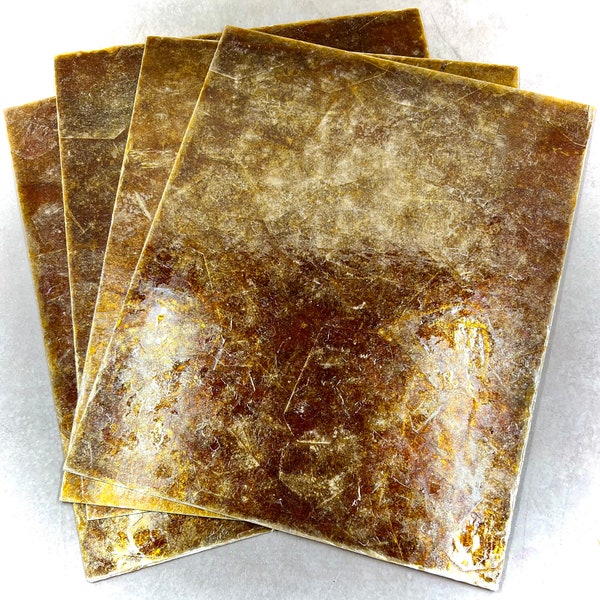 Mica By The Sheet, 8” X 10”, Amber, Shellac Resin Bonded Mica, Lampshade Mica, Your Choice Of Thickness, Do Not Use With Heat, Craft Supply