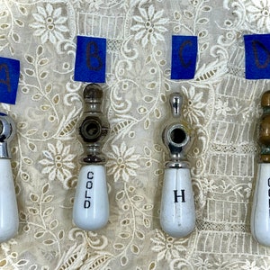Antique Porcelain Hot / Cold Faucet Handles, Original Bathroom Hardware, Restoration Hardware, Your Choice