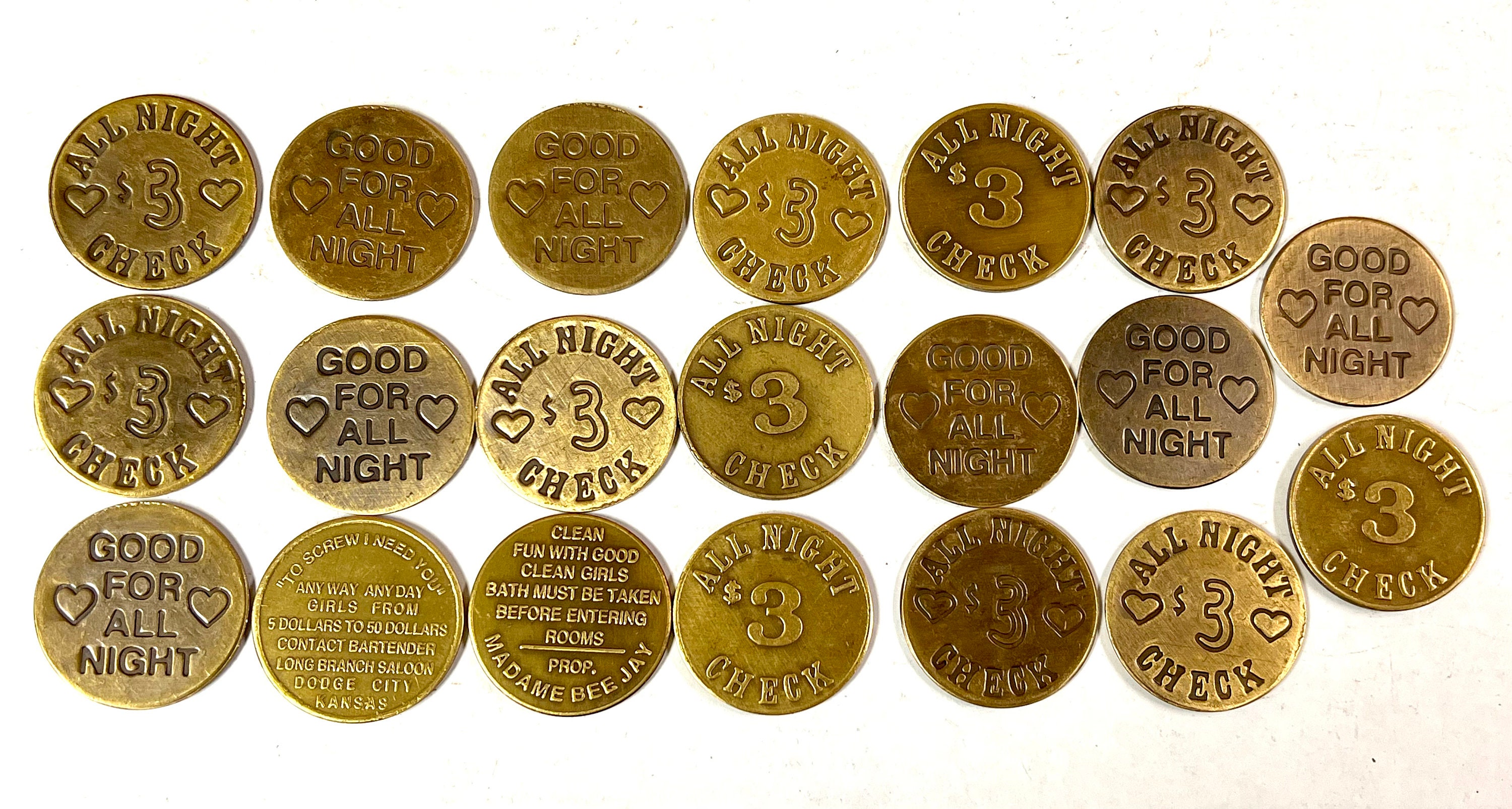 Brass Brothel Tokens, Fun Gift, Coin, Conversation Piece, Your