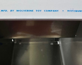 Vintage 1950's Wolverine Litho Tin Toy Polar Refrigerator Icebox