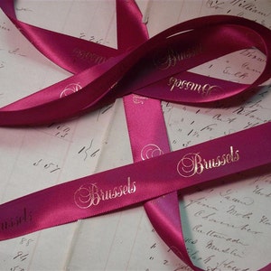 SWEET Ribbon - Gruppierung von 3 Yards Vintage Gold Embossed Belgium Satinband Brüssel, Handwerkszubehör