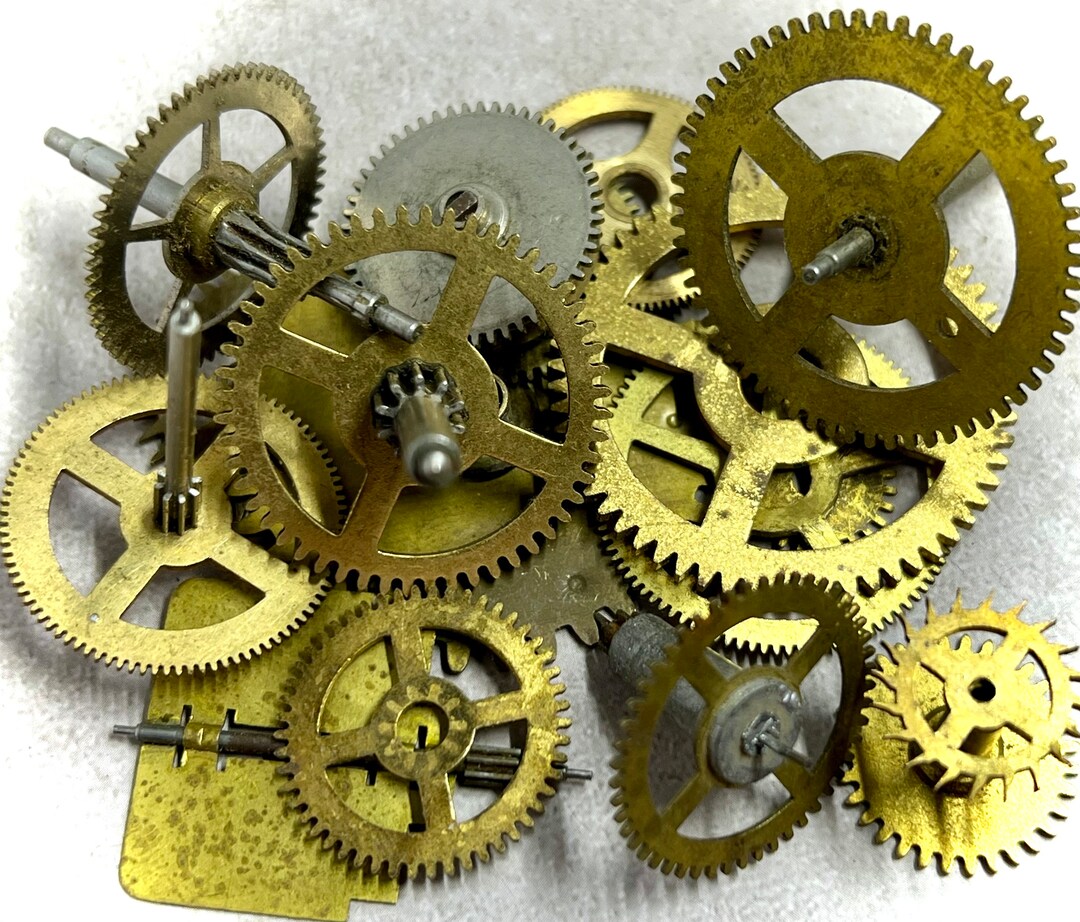 Larger Brass Clock Gears Assortment of 17 Vintage Clock Etsy