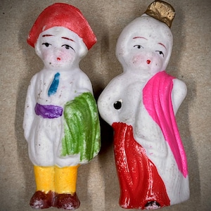 Oh Baby, 2 Babies -Antique Bisque Porcelain Penny Doll Pair, Boy, Girl, Spanish Dolls, Made In Japan, Collectible Figurines